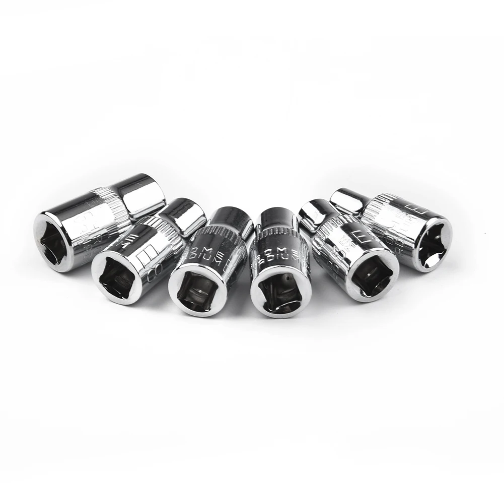 6pcs Set Drive Sockets Torx Star Female Bit E Socket Set Steel Sockets E4 E5 E6 E7 E8 E10 1/4 Hexagon Socket Screw Driver