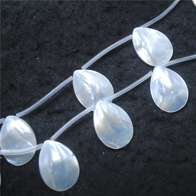 10PCS White Saltwater Shell String Mother Of Pearl Teardrops 18X25MM 20X30MM DIY Jewelry For Women Necklace Making New Arrivals