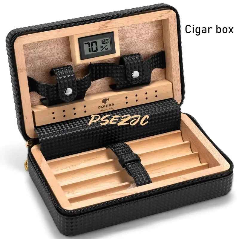 

Simple and Portable Cigar Box Cedar Wooden Moisturizing Box Business Travel Smoking Set