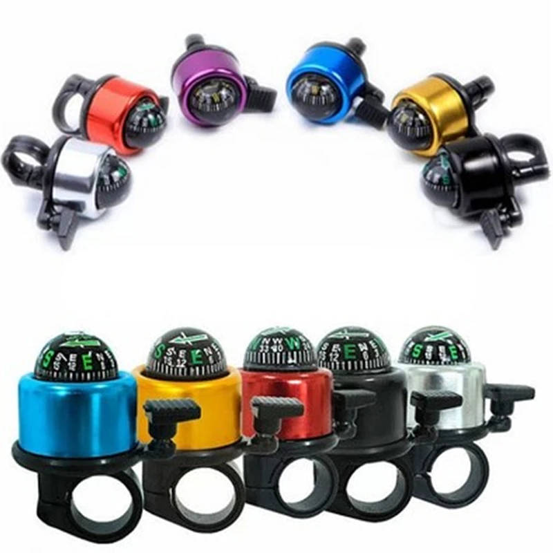 Aluminum Alloy Compass Bicycle Bell Loud Sound Bike Handlebar Metal Ring Environmental Cycling Horn Riding Equipment Decoration