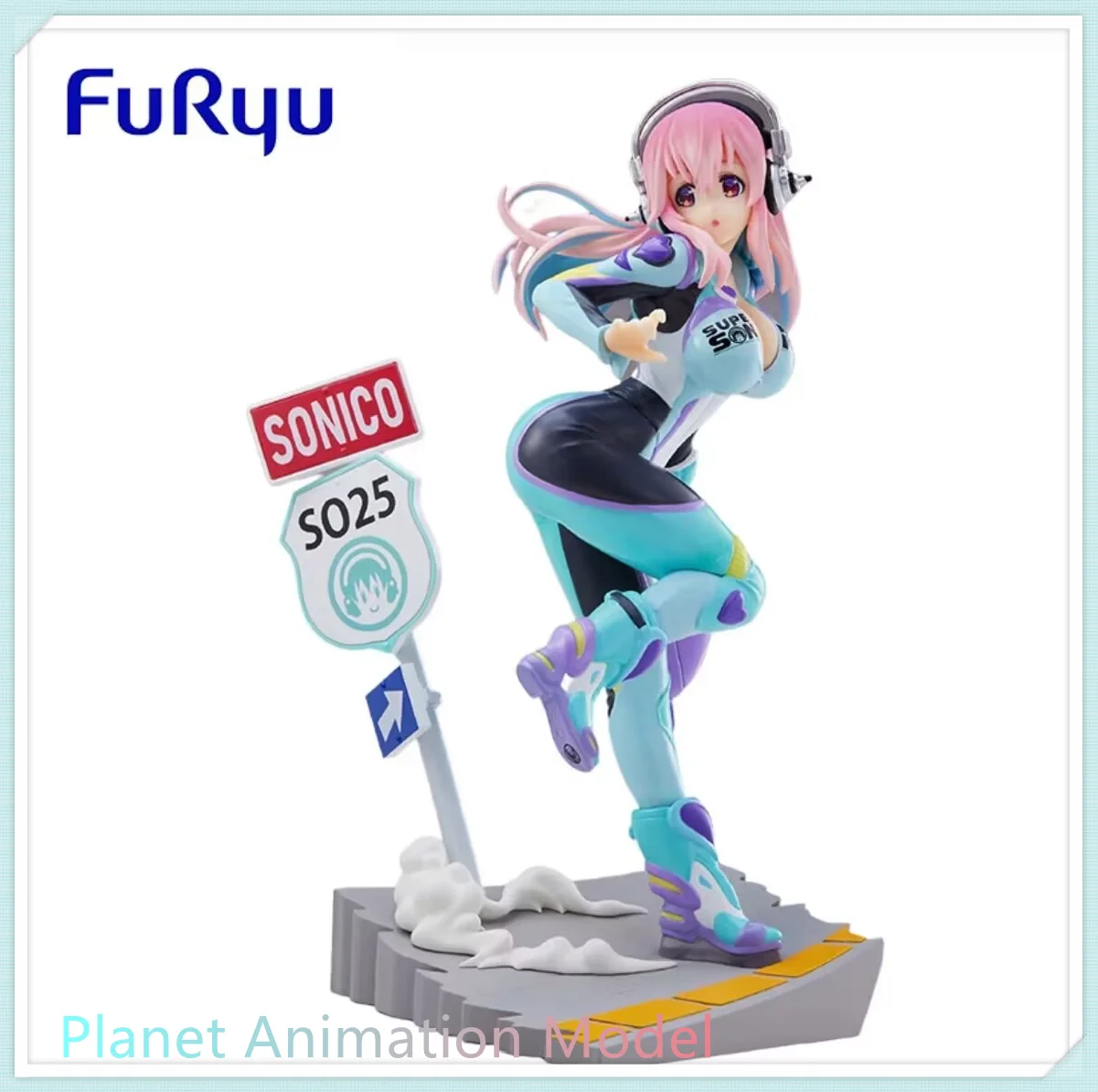 In Stock Original FuRyu Tenitol Super Sonico Racing Suit 19CM PVC Anime Figure Action Figures Collection Model Toys