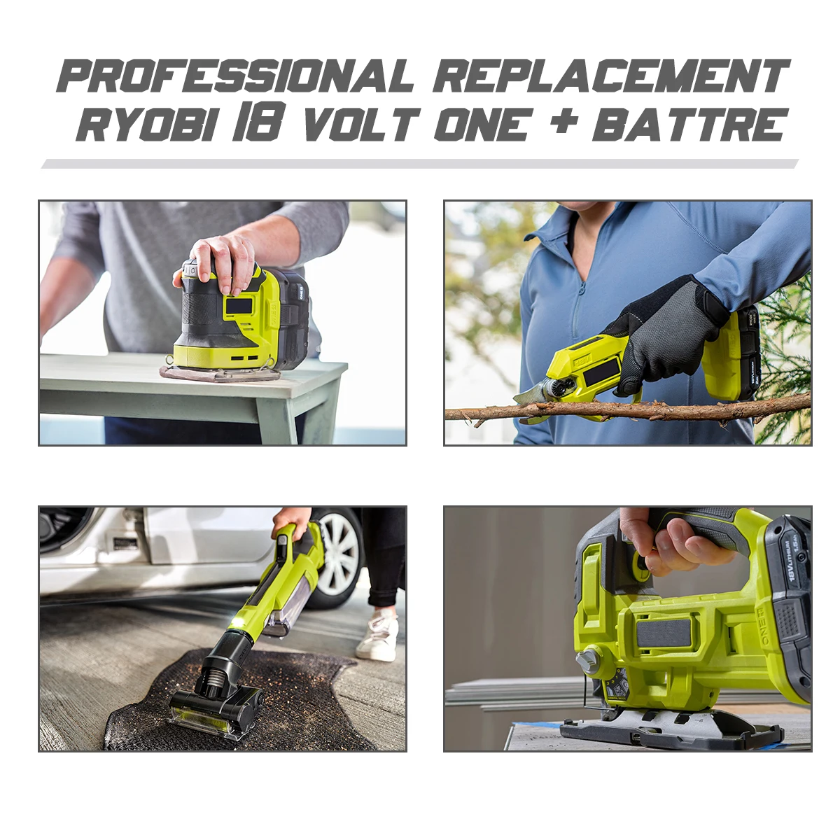 6000mah Battery Lithium For Ryobi P108 P102 P103 P104 P105 Battery Cordless Drill Tool 18-Volt For One+ With Tool Battery Holder