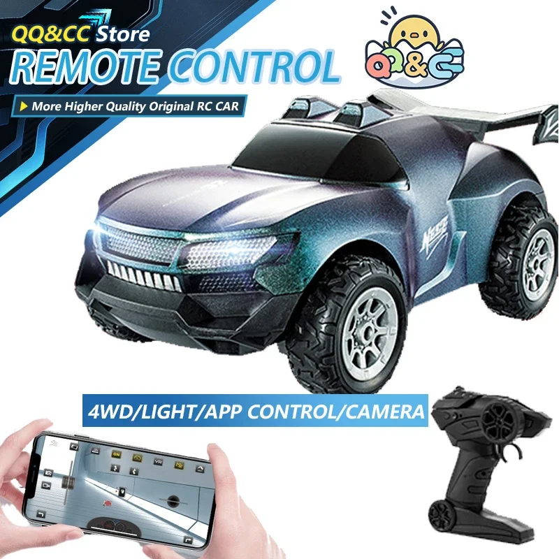 Carro de deriva de controle remoto de alta velocidade com câmera 2.4g veículo elétrico de controle duplo menino rc escalada brinquedos de corrida para crianças presente