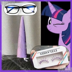 Twilight Sparkle Anime My Pony Cosplay Costume Wig Eyelash Unicorn Horn Glasses Women Girl Student Uniform Holloween Customized