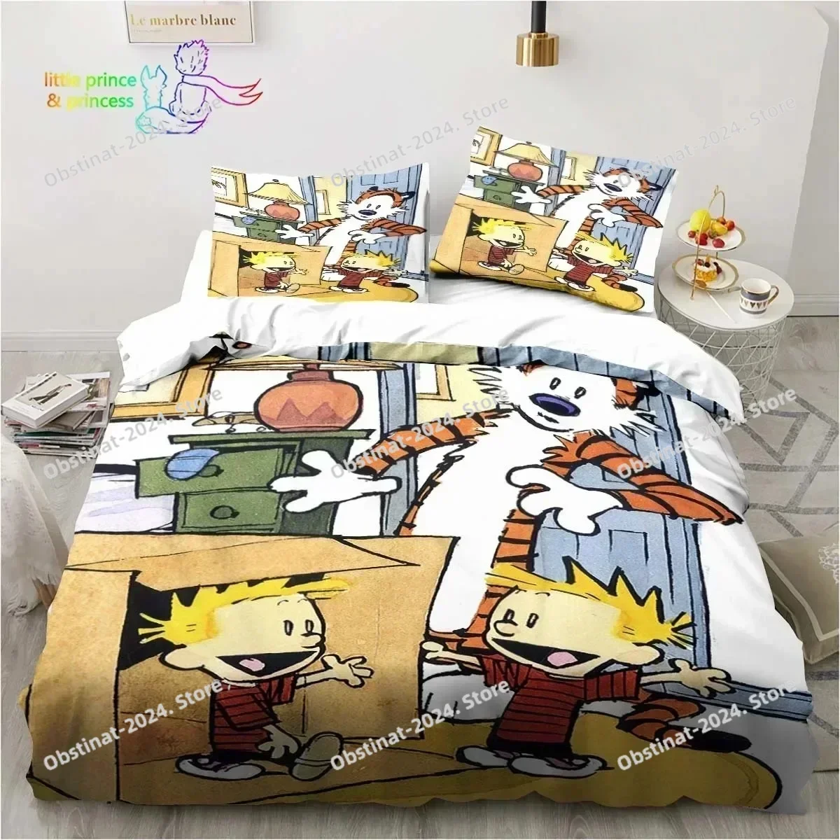 Top Calvin Hobbes 3D Bedding Set Printed single Comforter Quilt Bed Cover Duvet Cover Pillow Case 3 Pieces Sets Kids Adult Size