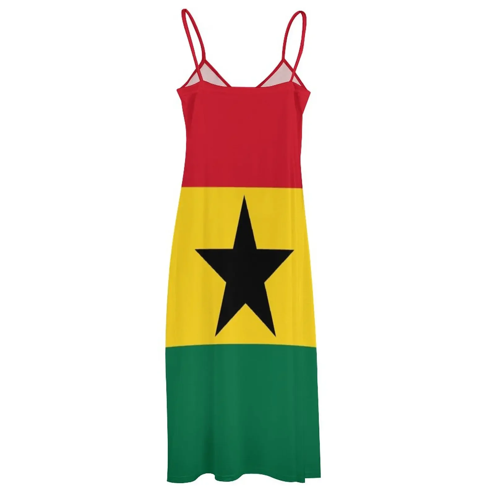 Ghana Vlag Mouwloze Jurk Zomerjurk Dames 2024 Damesjurk Zomerkleding 2024 Dames Zomer Lang