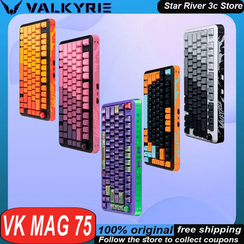 VALKYRIE VK MAG 75 Mechanical Keyboard Magnetic Axis 8K Low latency 0.01 Accuracy Multi functional knob Custom Gaming Keyboard