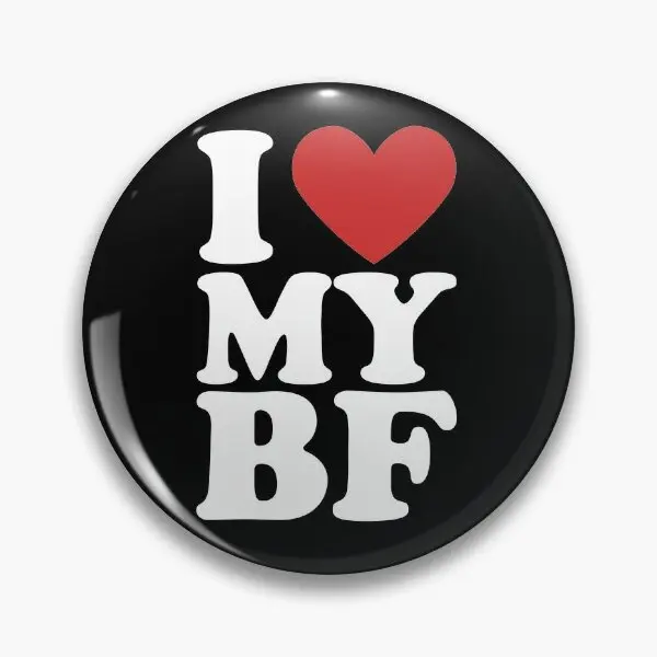 I Love My Bf  Soft Button Pin Brooch Cute Badge Lover Jewelry Funny Fashion Women Decor Metal Hat Cartoon Collar Creative