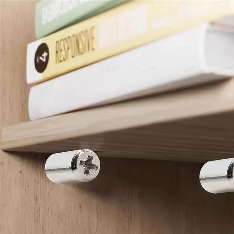 50Set Self-Tapping Screw With Rubber Sleeve Laminate Support Homemade Wardrobe Cabinet Glass Hard Partition Nail Easy Install-N3