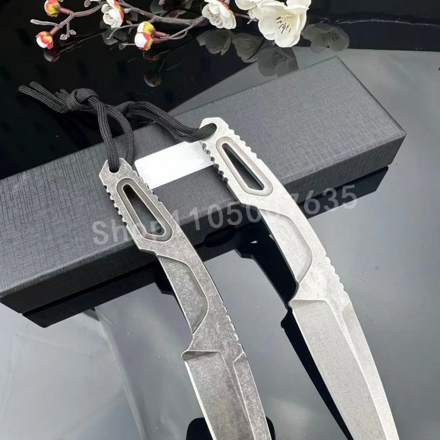 سكين مستقيم عالي الصلابة من RAO متين 8Cr13Mov من الفولاذ للتخييم والمشي لمسافات طويلة EDC للدفاع عن النفس والبقاء في البرية