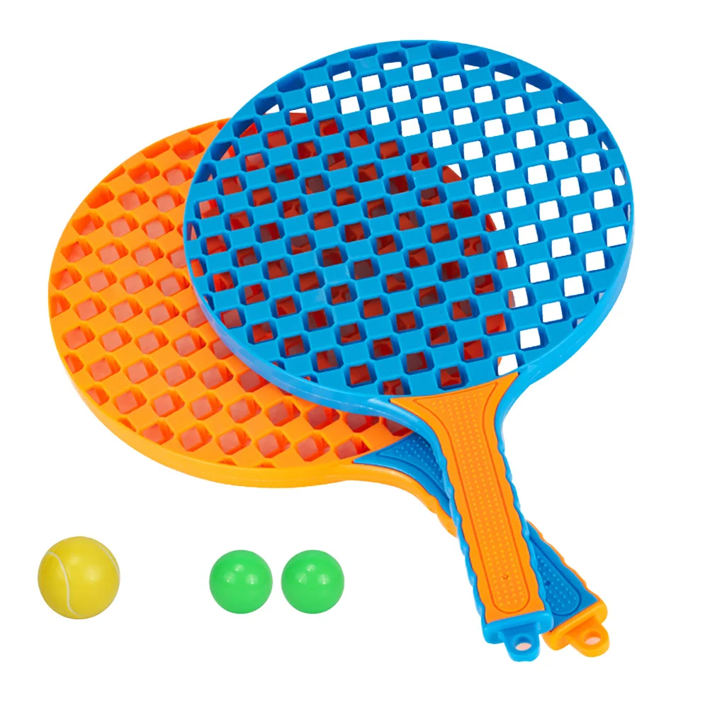 

2pcs Plastic Badminton Racket For Durable Lightweight Easy Grip Handle Outdoor School Play Tennis Training Set With