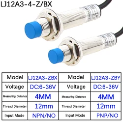 Interruptor de detección de Sensor de proximidad inductivo, LJ12A3-4-Z/BX/LJ12A3-4-Z/BY, NPN/PNP DC 6-36V, Sensor de enfoque 12mm