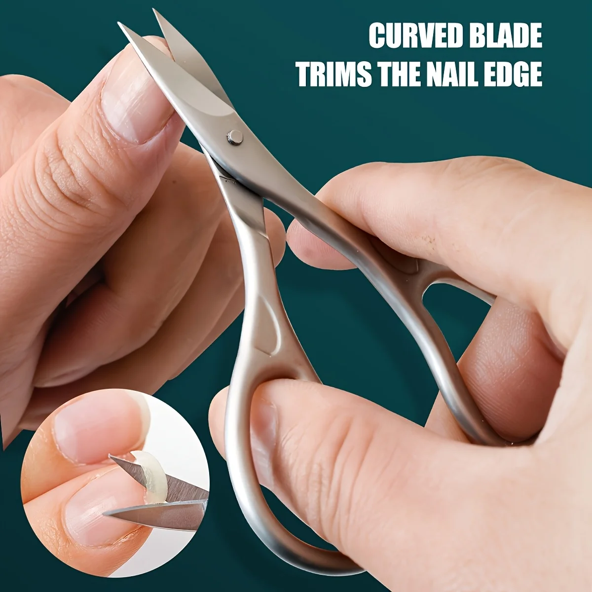 Tijeras de acero inoxidable 1 pieza Tijeras para uñas de acero inoxidable | Cuchillas cóncavas para recortar, tijeras duraderas para pedicura y manicura