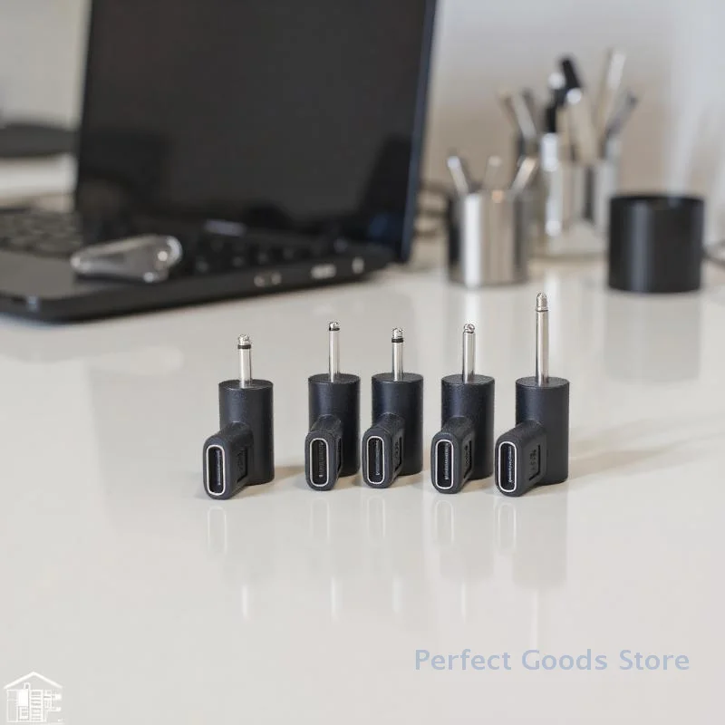 USB Type-C إلى تيار مستمر 3.5 مللي متر/5.5 مللي متر محول شحن عالمي 5 فولت ذكر وصلة مرفاع محول