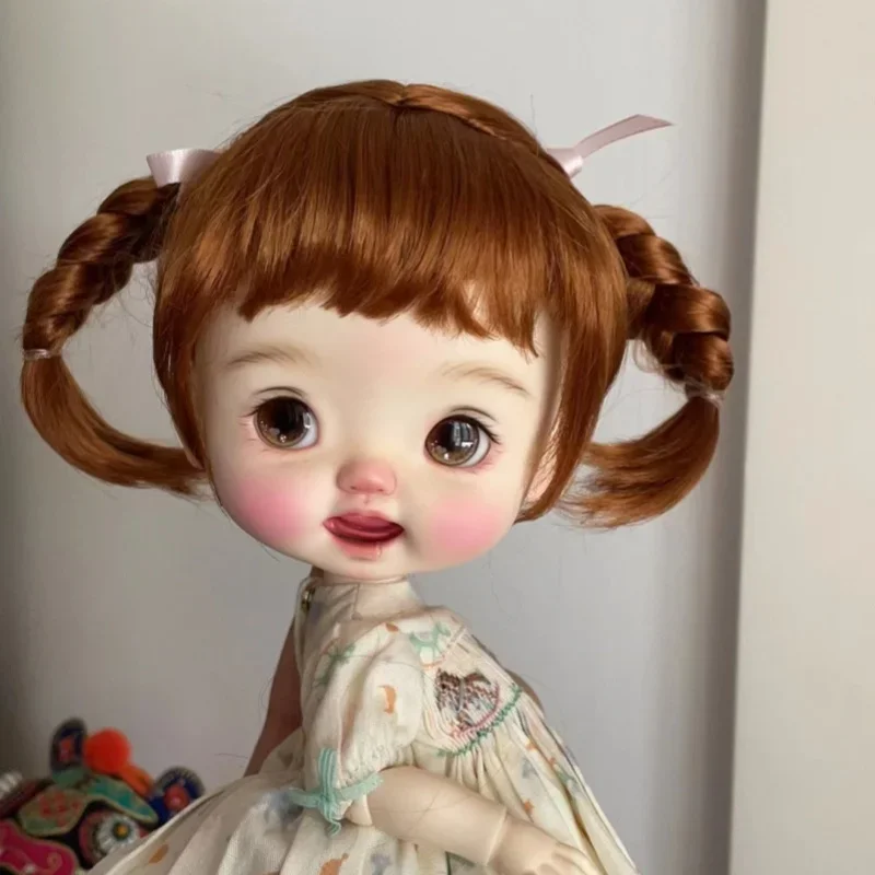 JD607 Synthetic Mohair Twins Braids Wigs 9-11 Inch for BJD Blythe Pullip QBaby Dolls Popular Hair Accessory