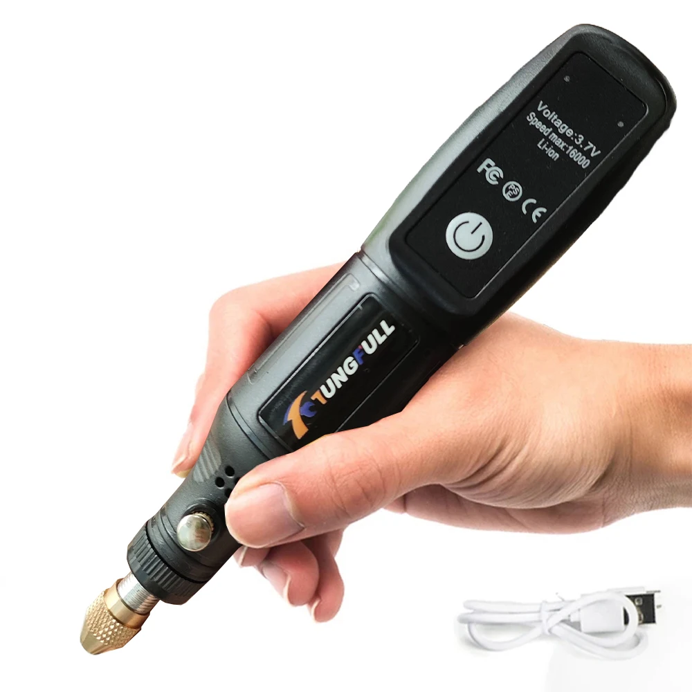 USB Mini Electric Drill 3.7V Hand Drill Rotary Tools Woodworking Electric Engraving Pen for Jade Jewelry Wood Carving Nail Art