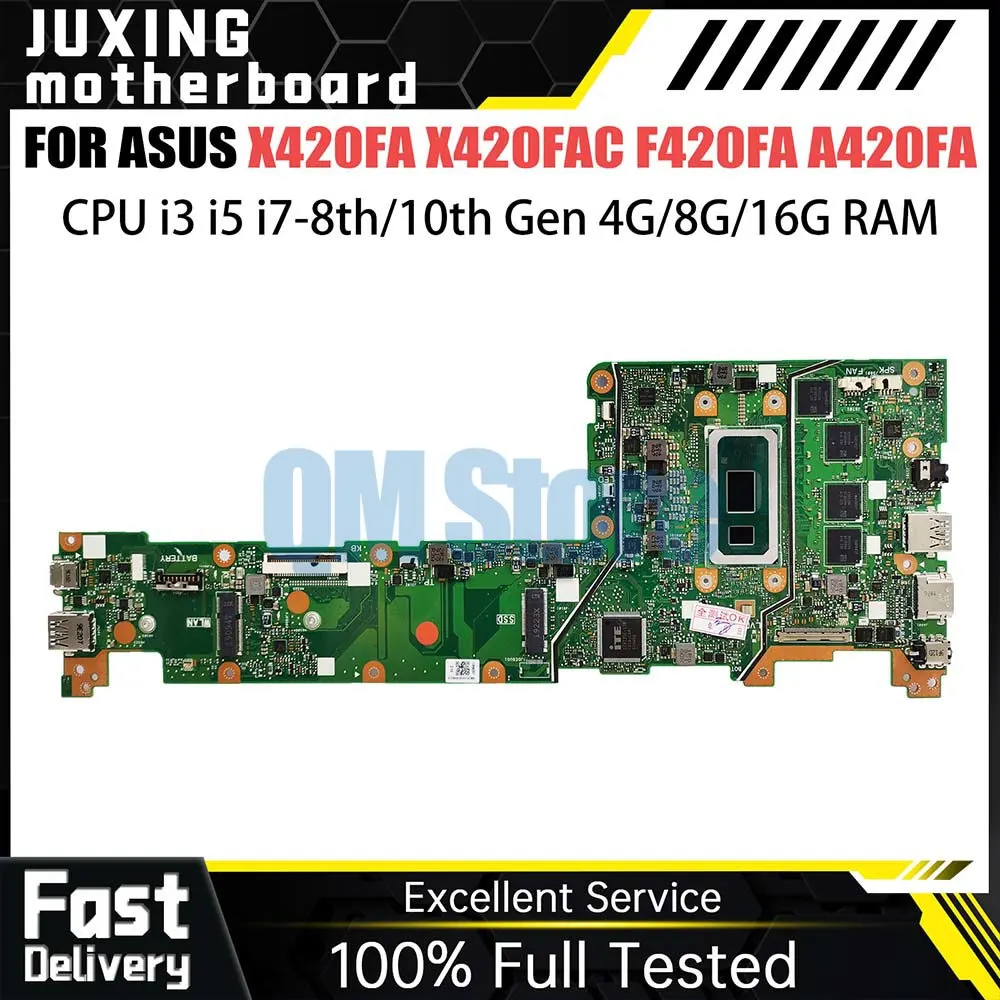 Laptop MotherBoard For Asus Vivobook14 X420FA X420FAC F420FA A420FA X420F Notebook Mainboard I3 I5 I7 CPU 4G 8G 16G Systemboard