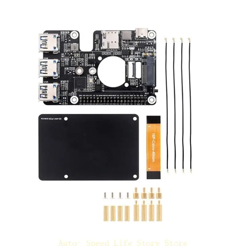 

02DA PCIe to M.2 4G USB 3.2 HAT+ Adapter Expansion Card Upgraded Converters