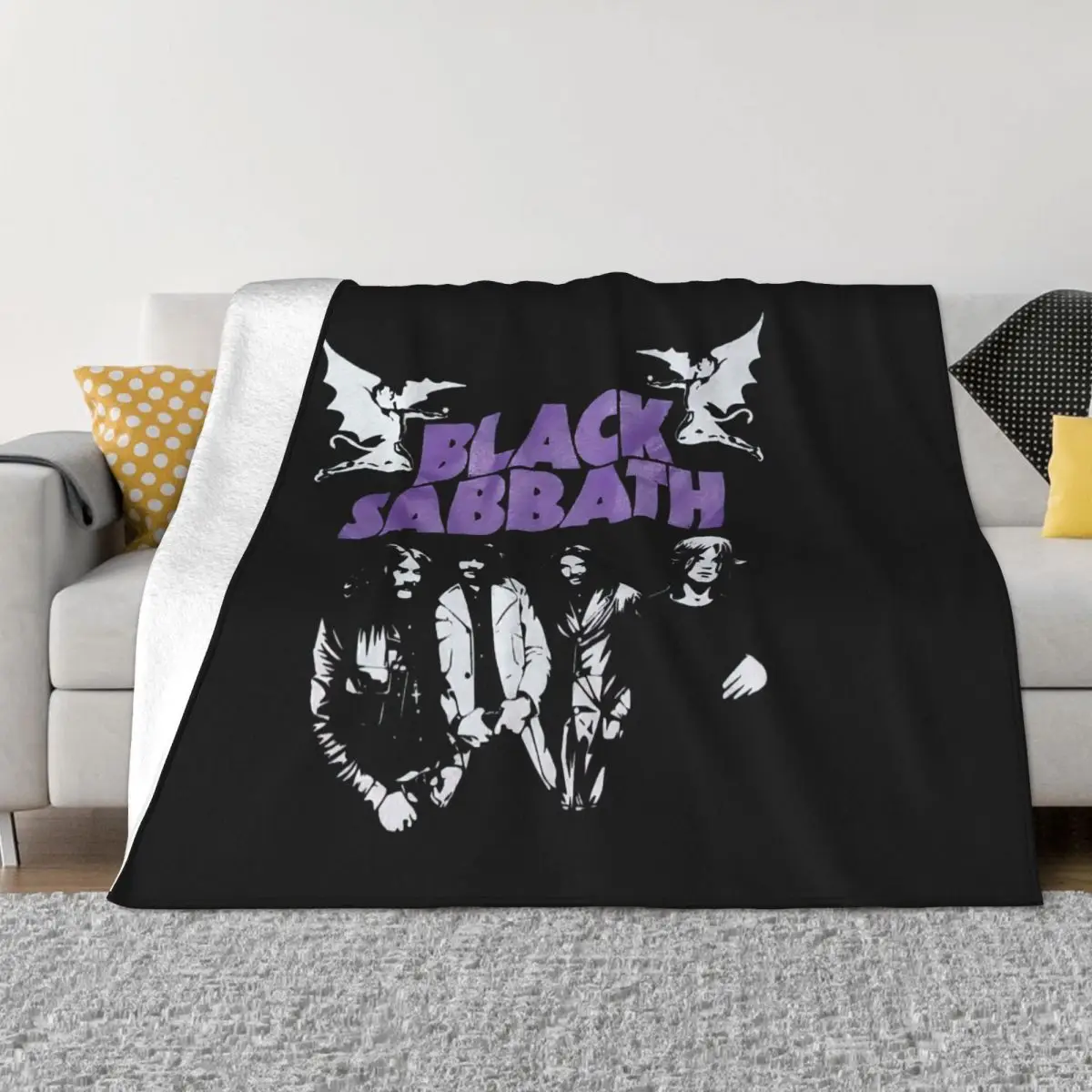 Black Sabbathe Ozzy Rock Fleece Throw Blanket Blankets for Bedding Bedroom Soft Bedding Throws