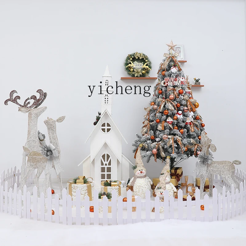 

ZF Christmas Large Shopping Mall Luminous Castle Scene Package Hotel Mall Decoration Supplies