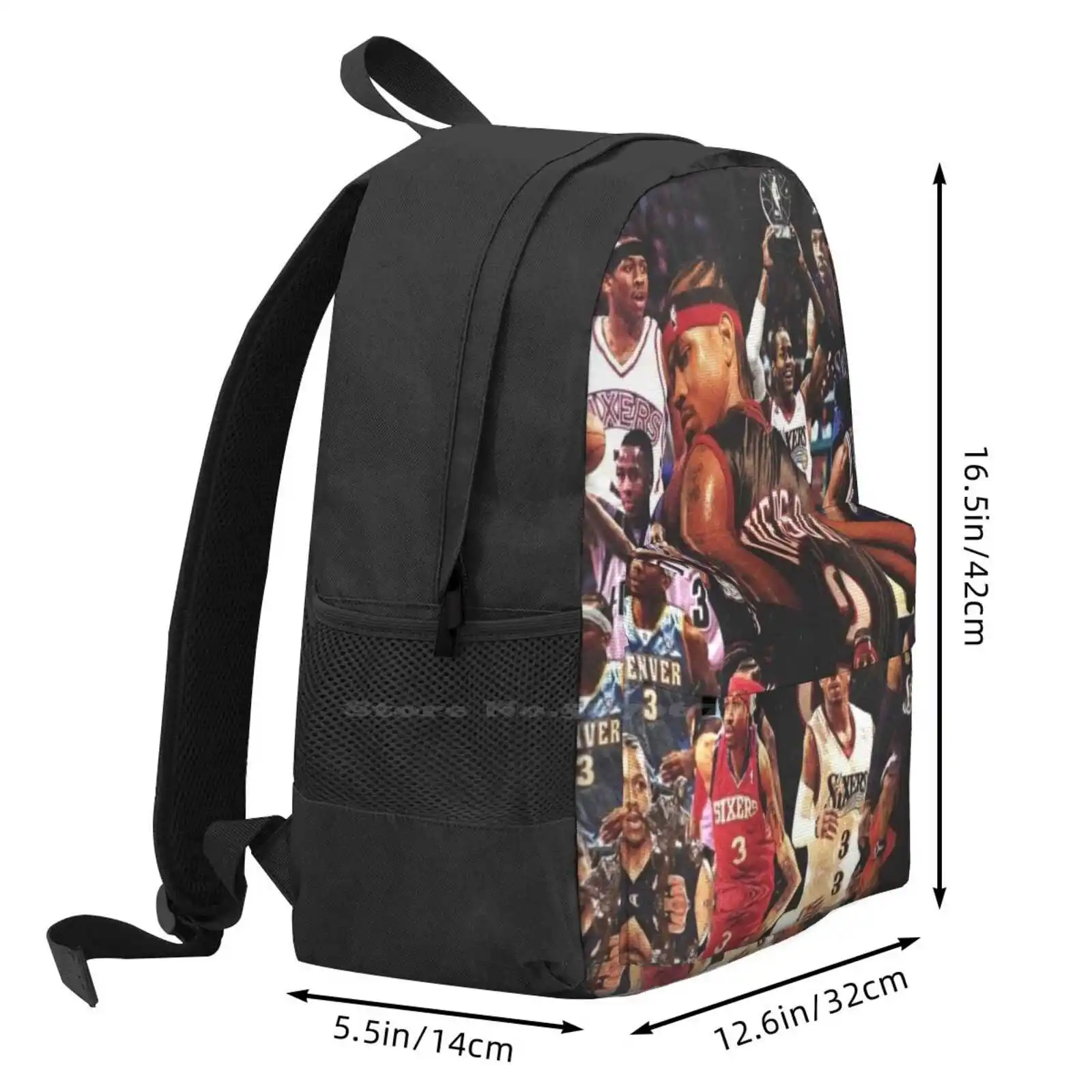 Design Allen Iverson School Bag Big Capacity Backpack Laptop 15 Inch Allen Iverson Wallpaper Allen Iverson Art Allen Iverson