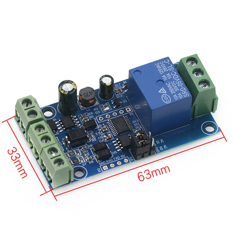 Modbus-Rtu7-24V2-way 4-полосное релейное модульное переключение входного и выходного сигнала RS485/TTL анти-обратное подключение