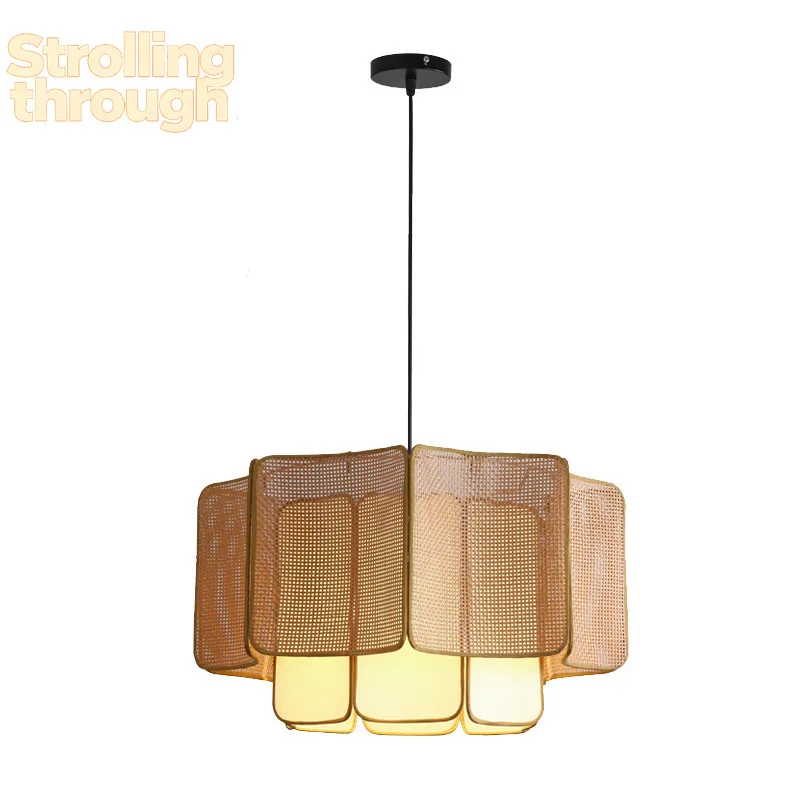 

Japanese-style wabi-sabi wind new Chinese restaurant fabric lamp tea table dining table decoration tea table store