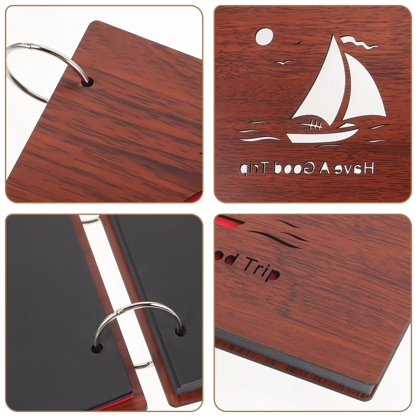 ألبوم صور كرتوني إبداعي، سجل صور خشبي يمكنك صنعه بنفسك، مقاس 12×9 بوصة، صفحات فارغة لحفظ الصور، لديكور المنزل، ألبوم عائلي بتصميم عتيق