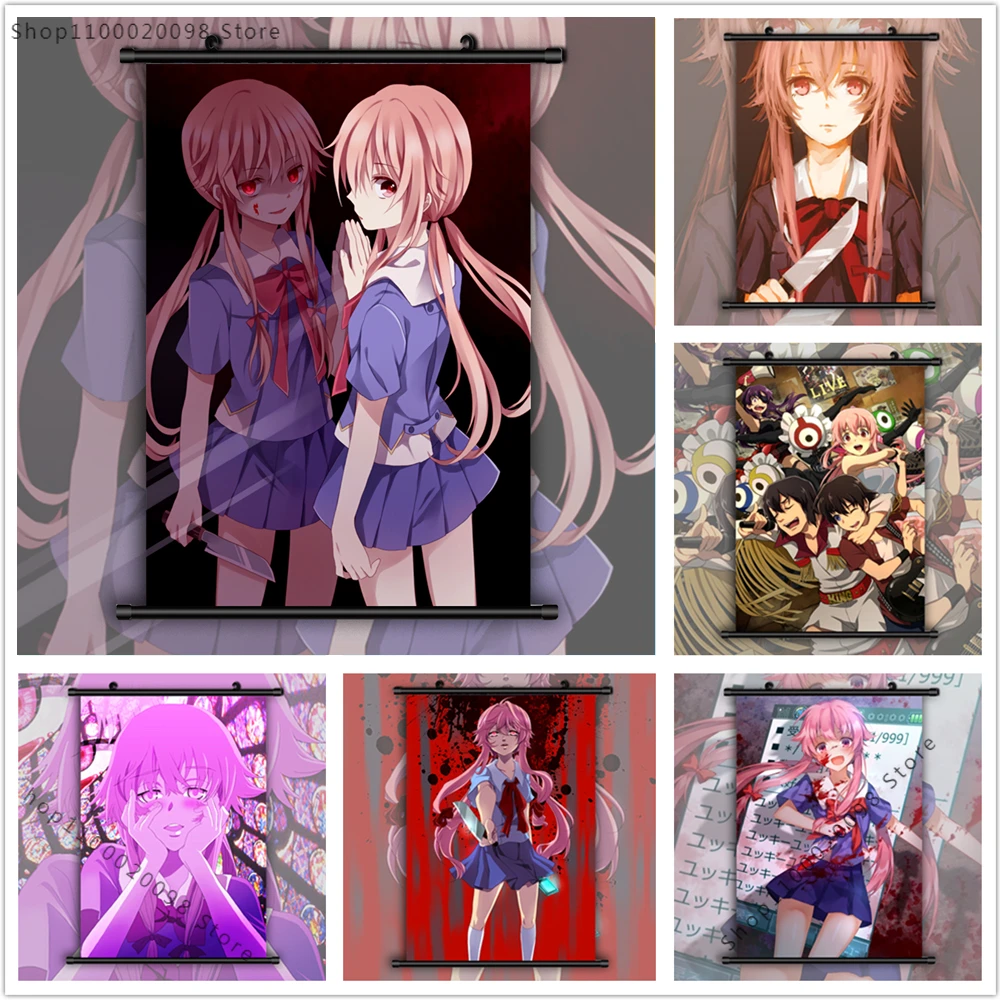 Canvas Painting Anime Mirai Nikki Future Diary Anime Manga Wall Art Poster Prints Mural Pictures Bedroom Kids Room Home Decor