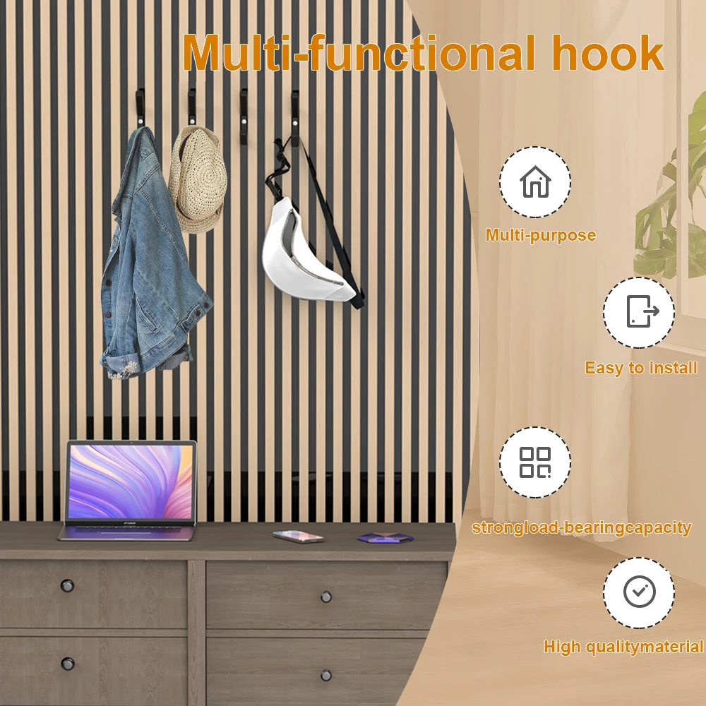Set of 4 Soundproofing Board Hooks - Heavy-Duty Acoustic Wall Hooks for Studio Foam/Office Panels, Rust-Resistant Practical Hook