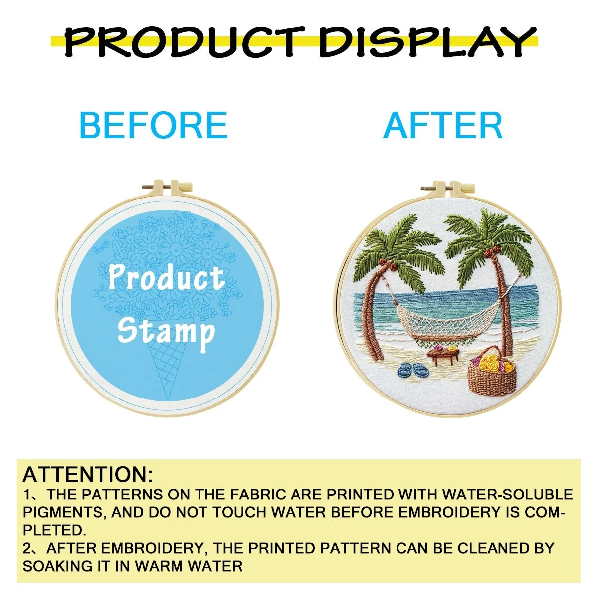 Hängematte am Palmenstrand 1 Stück DIY Stickerei-Material-Set für Anfänger Stickerei-Starter-Kit Kreuzstich-Kunst als Geschenk Nadelarbeit C – Detail 3