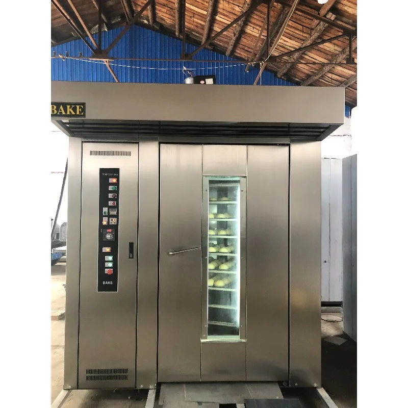 High Quality 16/32/64 Trays High Efficiency Double Trolley diesel Oil Selling Rotary Rack Oven in Stock with Best Price