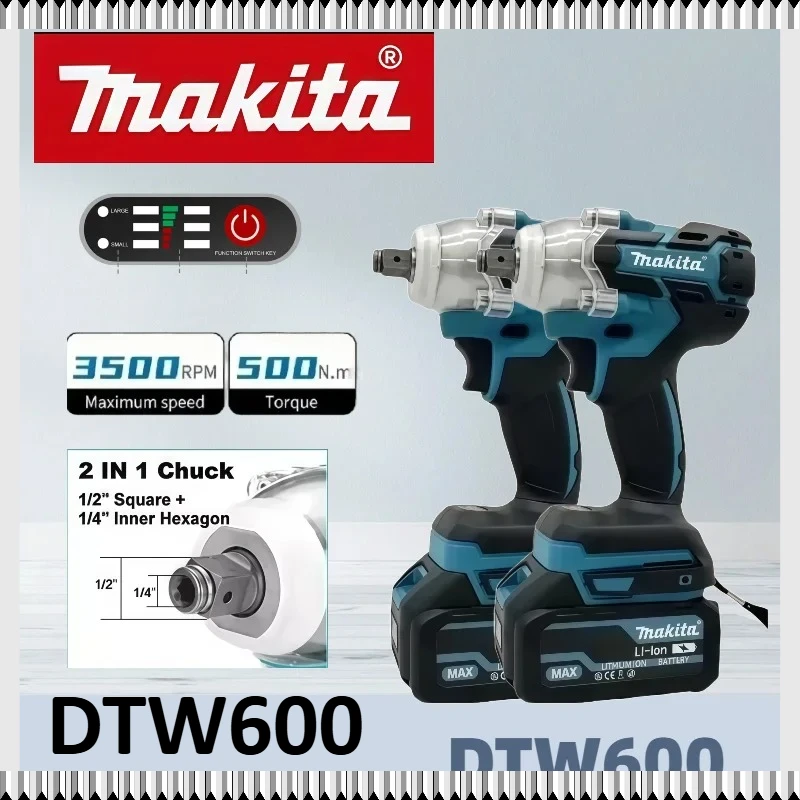 

Makita Brushless Electric Wrench Impact Wrench DTW600 Cordless Auto Repair Power Tools High Torque Rechargeable Tool