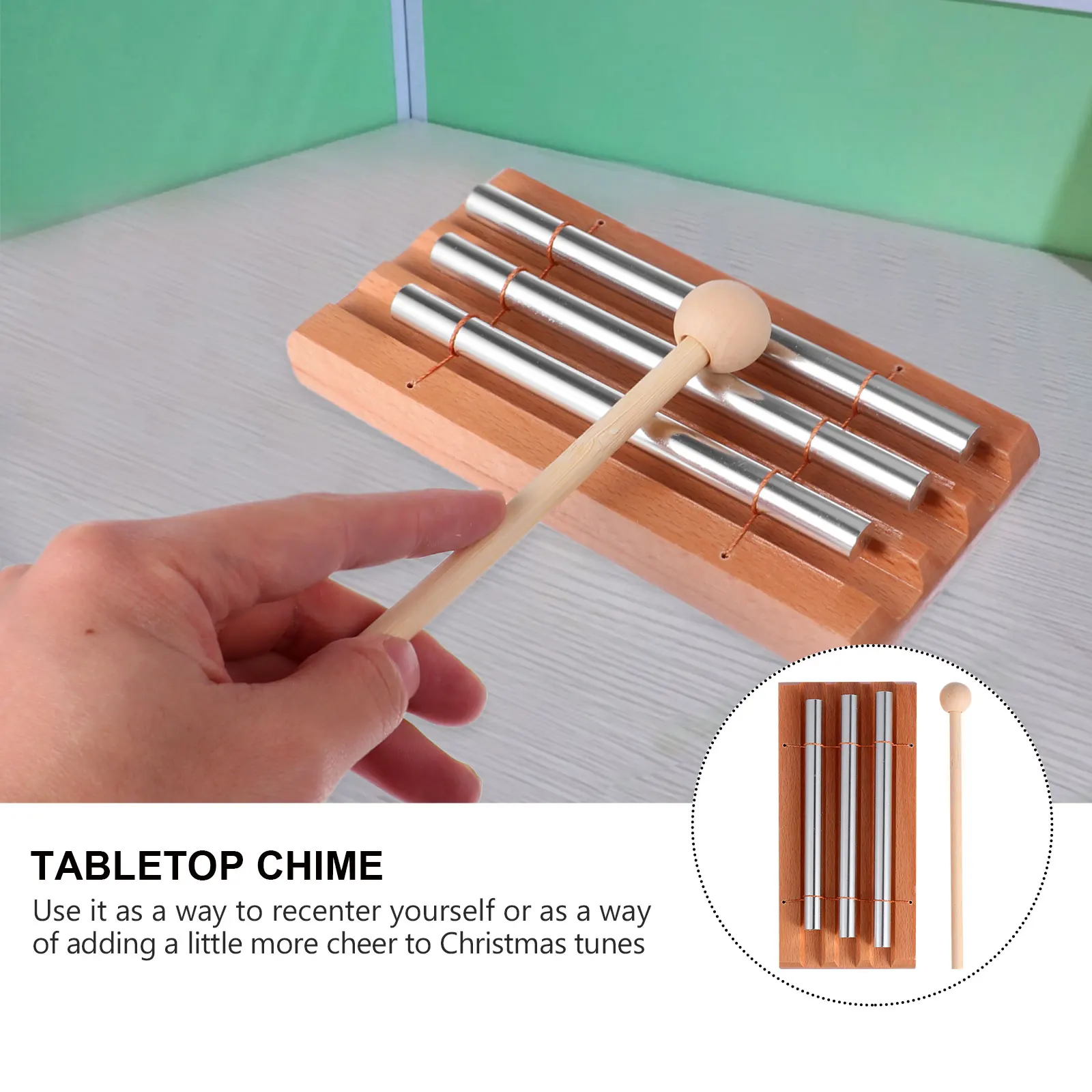 

3-tone Wind Chime Educational Percussion Musical Tuned Instrument Tabletop Chimes