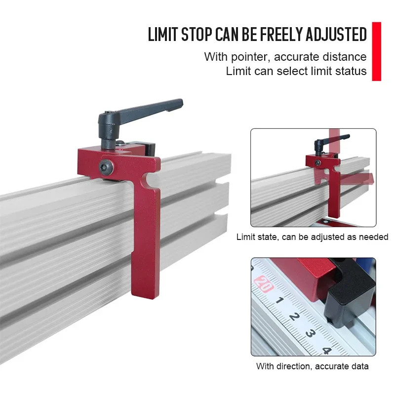 Hand T-Groove Stopper Fence Connector Woodworking Chute for Limiter Sliding Gauge Tools T-Slot Miter Track to Stop the Router