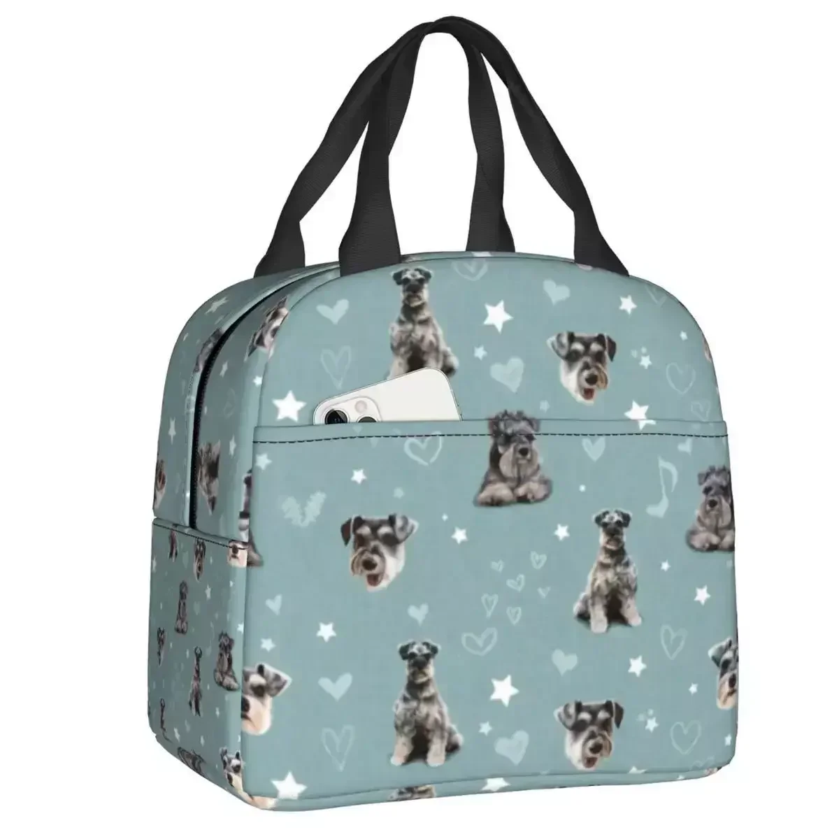 

Новинка 2023, миниатюрная сумка для ланча шнауцера на заказ для мужчин и женщин, Термоизолированный Ланч-бокс для детей, школьников