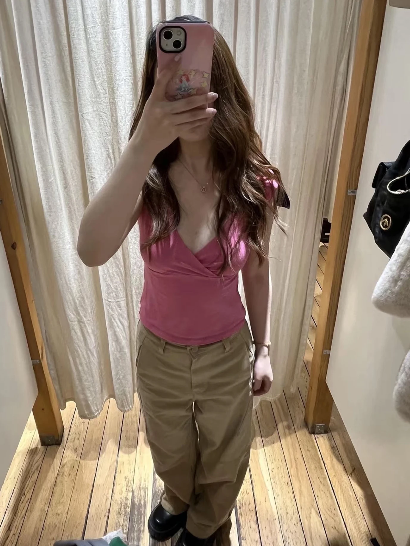 New Rose Red Slim Crop Top Woman Sexy V-neck Short Sleeve Cotton Cropped T-shirt Solid Casual Simple Sweet All-match Tee Tops image 3