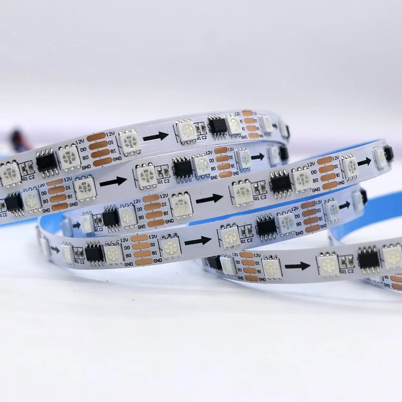 MT16703 RGBIC LED Strip Light Low Voltage 12V Breakpoint Continuous Transmission Full Color LED Atmosphere Soft Light Bar