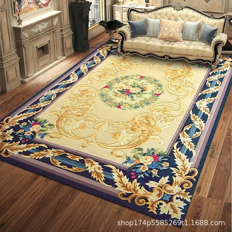 Wool Carpet Luxury Area Rug Cloakroom Handmade European Style Bedroom Mat