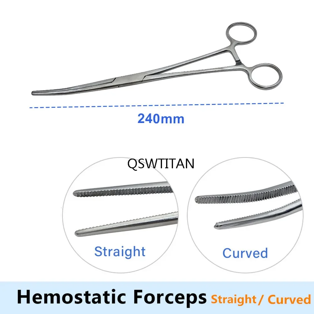 잠금 클램프 지혈용 겸자 1개 스테인리스 스틸 곡선형 및 직선형 겸자 동맥 겸자 클램프 눈꺼풀 도구