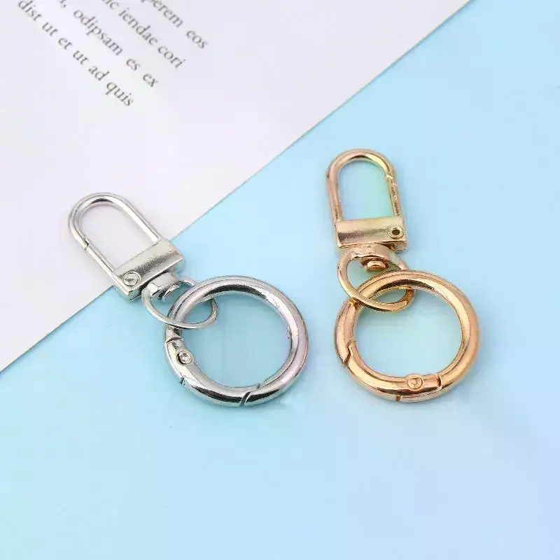 2/4/8Pcs Spring Snap Clasp Hooks Key Ring DIY Jewelry Making Findings For Keychain Bag Buckle Supplies