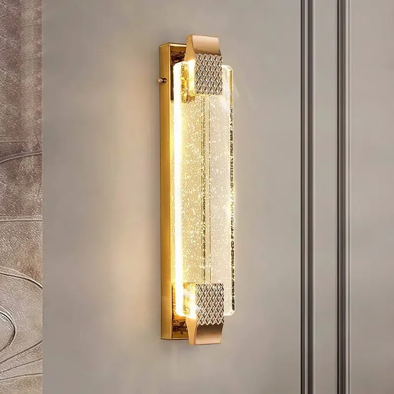 

Luxury Crystal Wall Lamp Bathroom Mirror Light Living Room Sconces Bedroom Bedside Lamp Aisle Stair Background Wall Home Decor