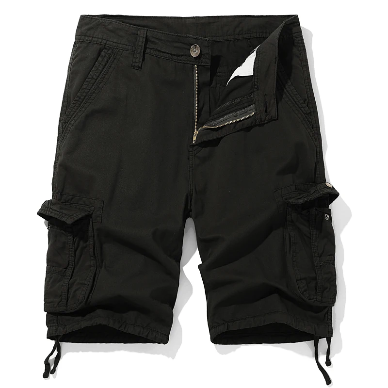 Men's Cotton Cargo Shorts Loose Large Size Multi-Pocket Overalls Summer Comfortable Cargo Short Pants Outdoor Casual Streetwear