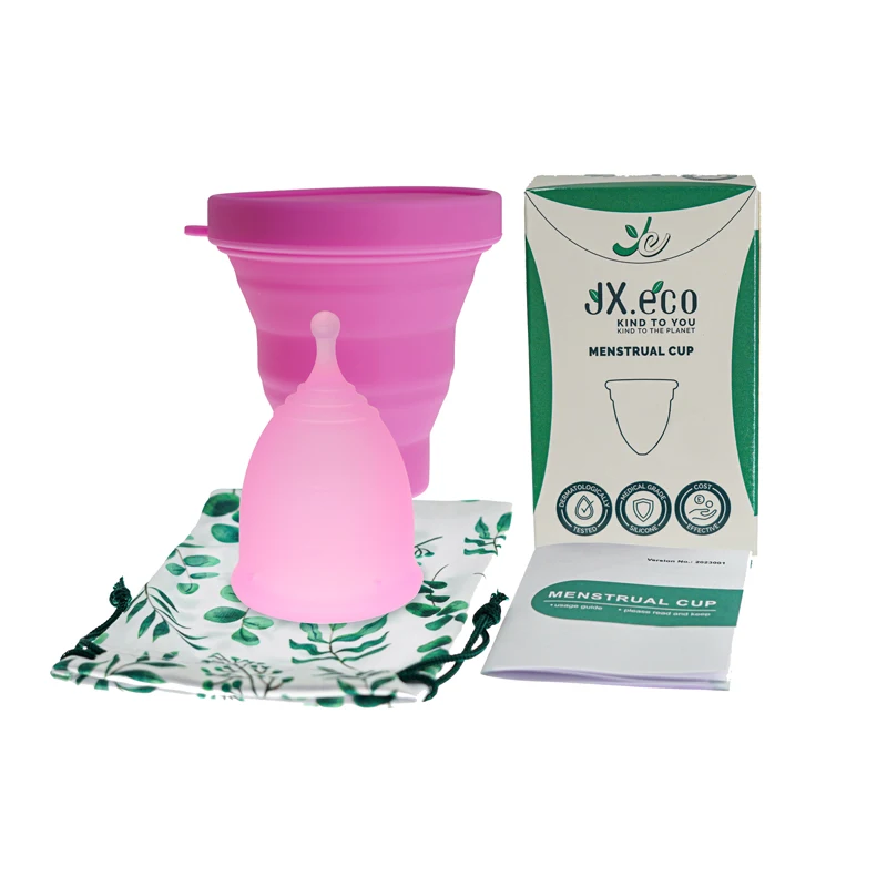 

BamuCare1PC Reusable Menstrual Cup Sterilization Kit Silicone Copa Menstrual Foldable Silicone Cup Portable Period Cup for Women