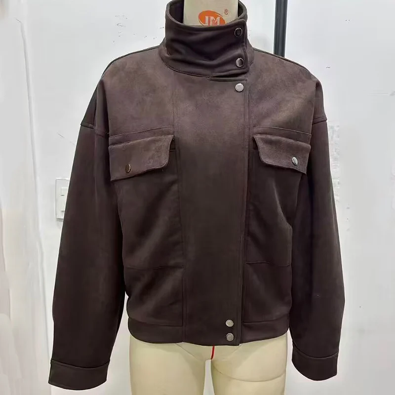 Veste de pilote pour femmes, nouvelle mode automne-hiver 2021, veste ample effet daim pour femmes, manteau Chic décontracté pour dames