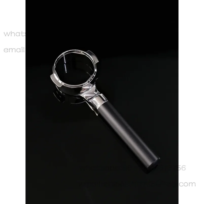 E61 model flat bottomless coffee handle, matte black POM material single punch handle appliance
