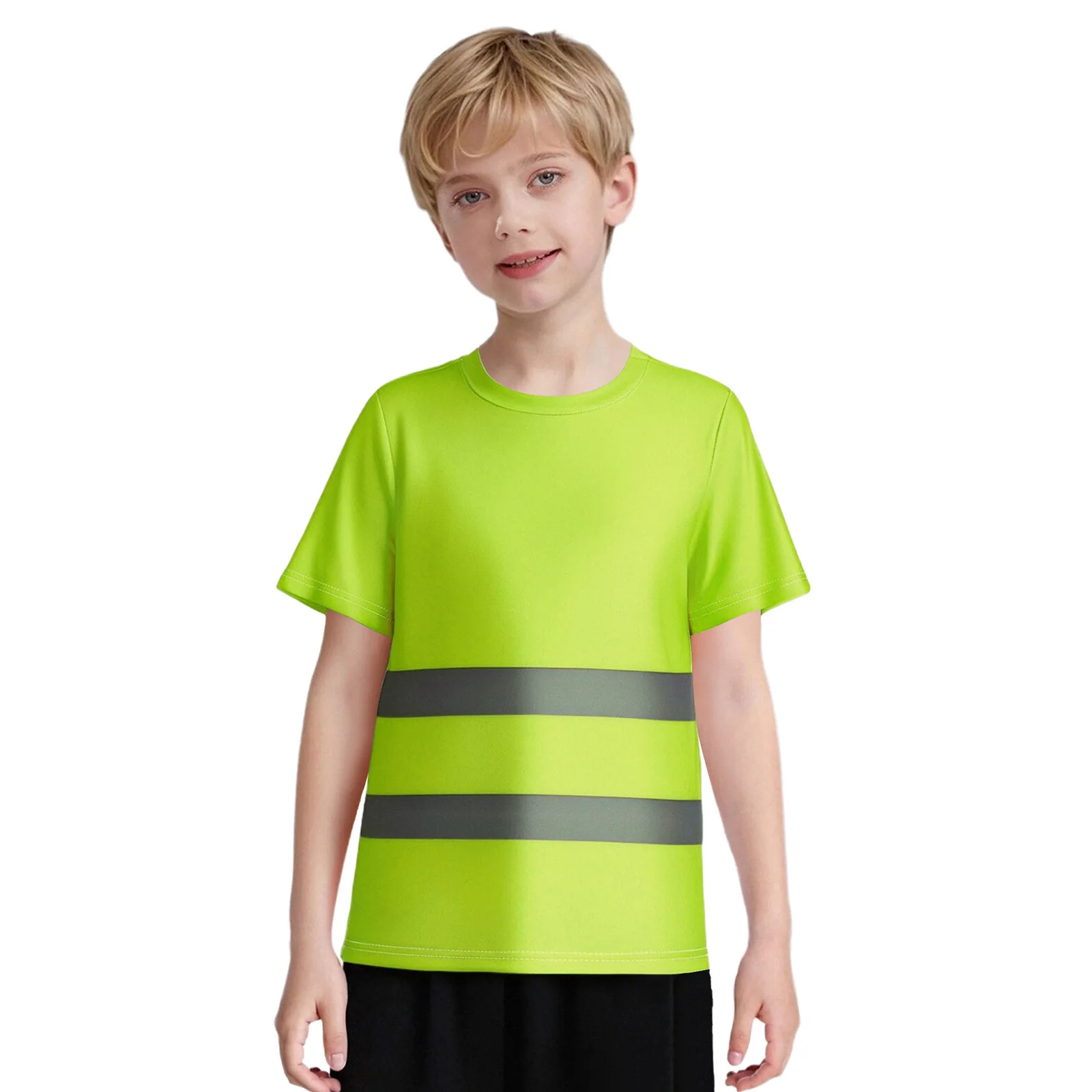 

Kids Boys Girls Color Block Striped Sport Workout T-shirt Short Sleeve Quick-Drying Sports Top for Cycling Outdoor Activities