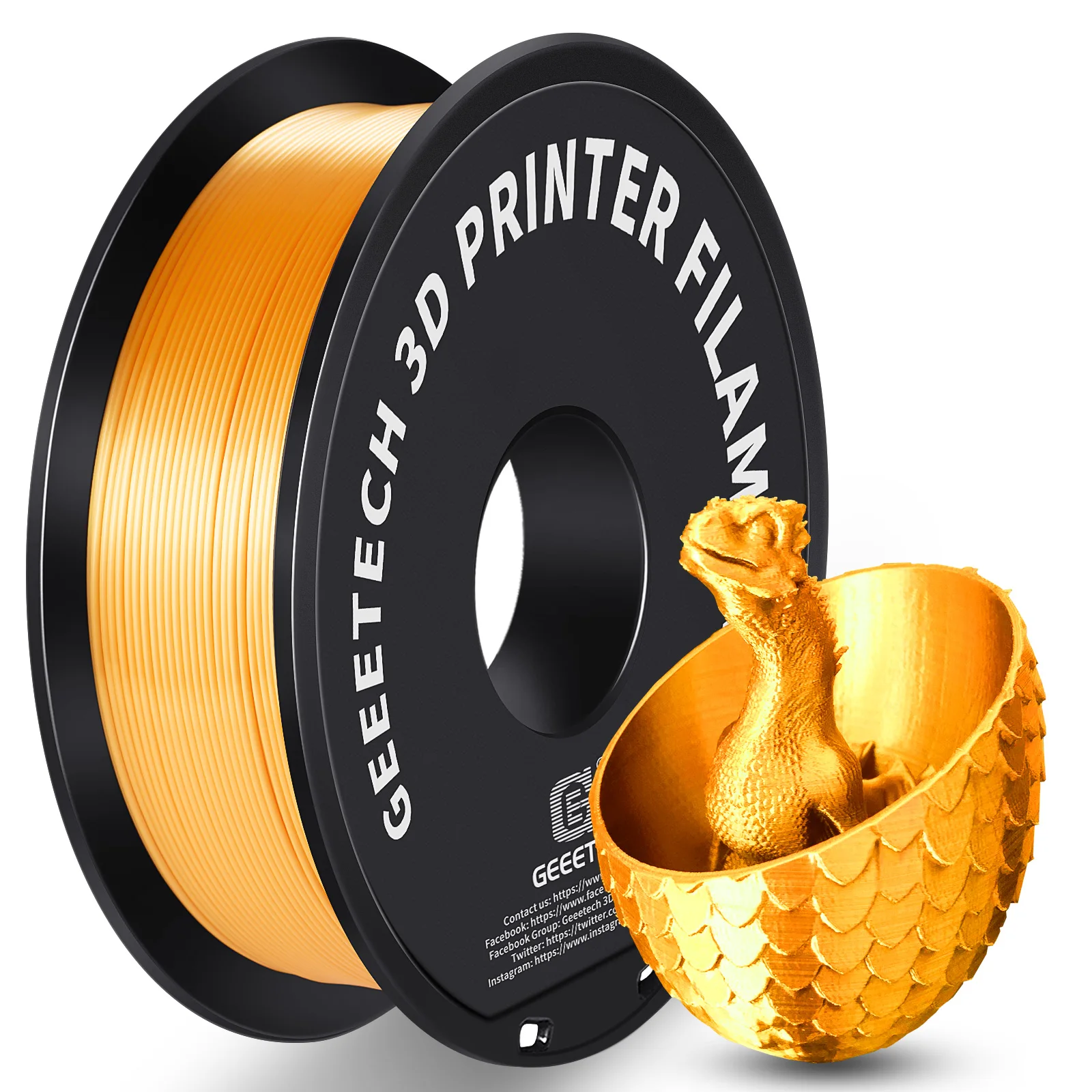 GEEETECH 3D Silk PLA Filament 1kg 1,75mm Spule für 3D-Drucker, Material, Sicherheit, Vakuumverpackung, Sonderfarbe