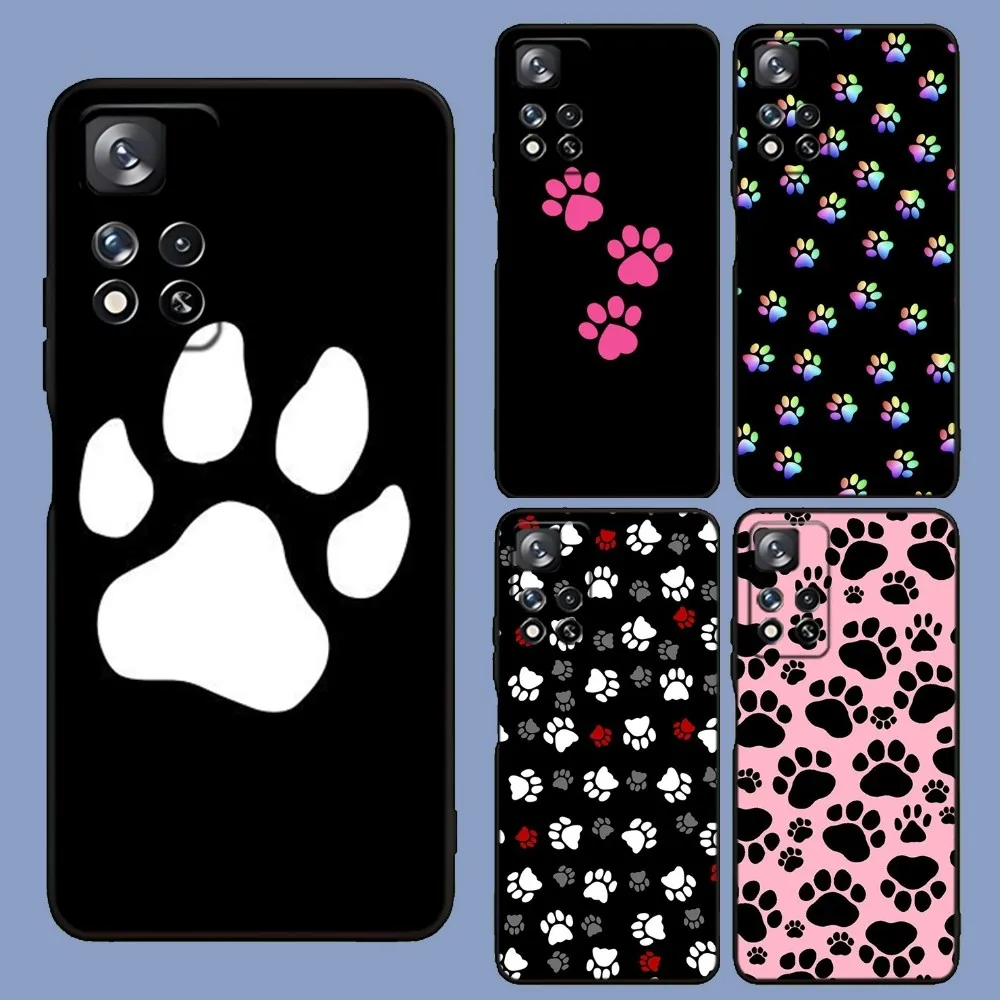 Animal Dog Paw Prints   Phone Case For Samsung Galaxy A13,A21s,A22,A31,A32,A52,A53,A71,A80,A91 Soft Black Cover