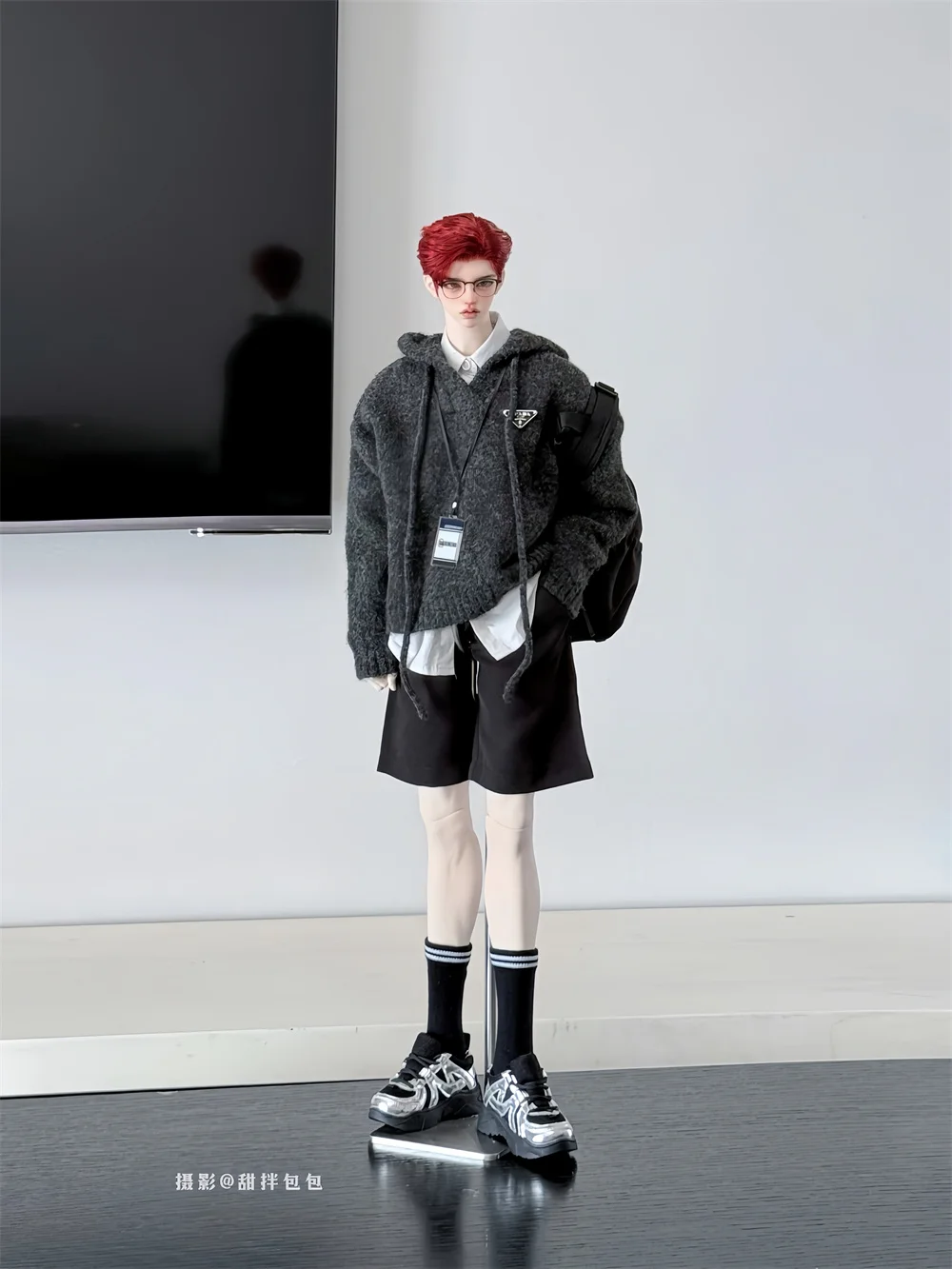 BJD Doll Boys Sports Shoes ID75 White Black Youth Handsome Casual Girls Network-surface Sneakers Toy Shoes Doll Accessories